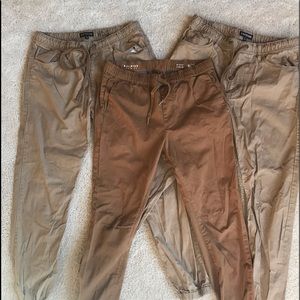 Medium Tan Joggers 3 pair $25 Express / Pacsun